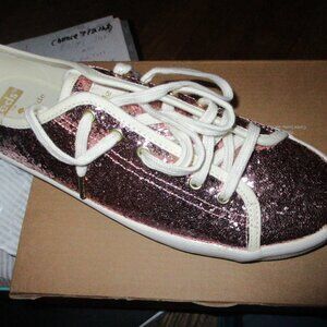 new in box Kate spade pink sparkly sneakers sz 7.5 M